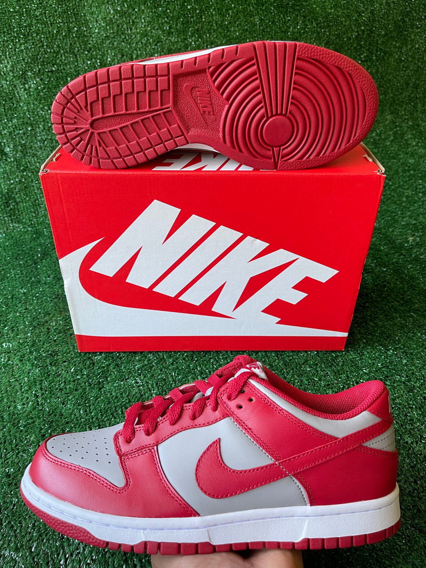 Nike Dunk Low "Medium Grey Varsity Red"